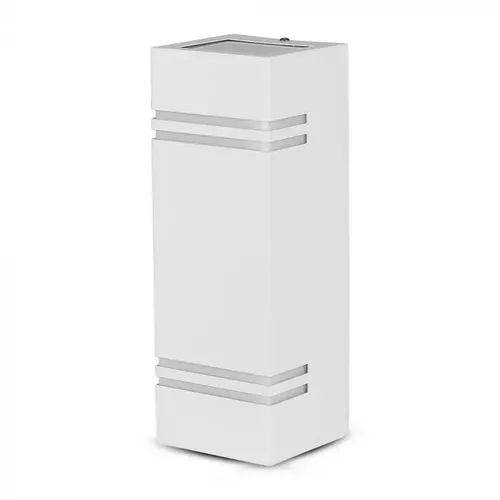Lampă de perete pătrată corp alb cu iluminare IP44 | V-TAC