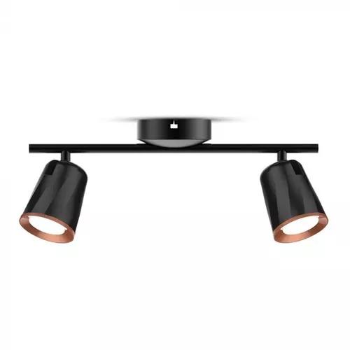 Lampă de perete LED cu 2 reflectoare de 6W fiecare corp negru Lumină caldă | V-TAC