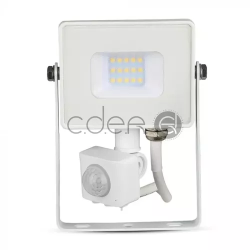 10W LED Proiector senzor Cip SAMSUNG funcție de decuplare Corp Alb 3000K | V-TAC