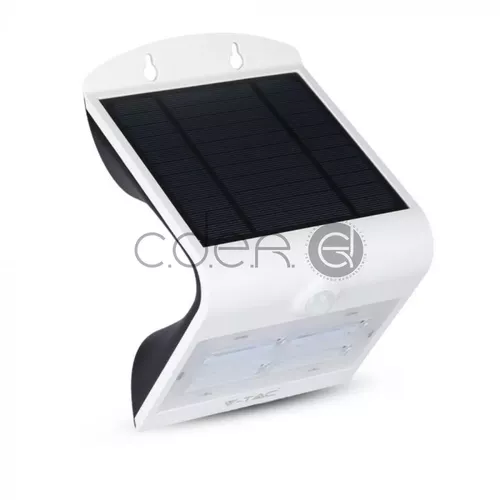 3W LED Solar de Perete Alb cald, Alb natural Corp Alb/Negru | V-TAC