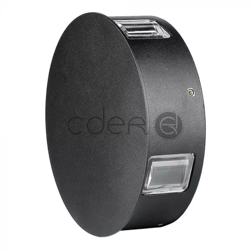 4W Lampă de perete LED Corp negru rotund Alb cald IP65 | V-TAC