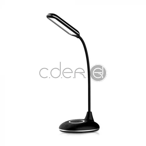 5W Lampă LED de Birou 3 în 1 Încărcător Wireless Rotundă Corp Negru | V-TAC