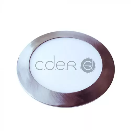 24W Panou LED Subţire Satin Nickel Rotund Alb natural | V-TAC