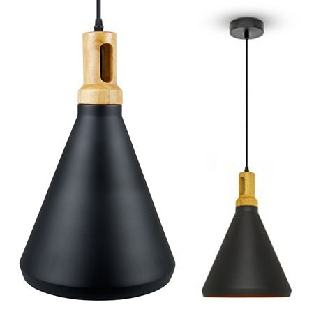 Pendul modern, parte superioară din lemn, negru