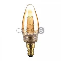 Bec ART LED 2W Filament Lumânare E14 Sticlă Aspect Chihlimbar 1800K±200K | V-TAC
