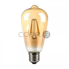 Bec LED - 4W E27 Filament Patent Amber Cover ST64 Alb cald | V-TAC