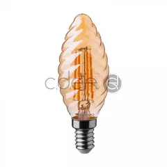 Bec LED - 4W Filament E14 Tip Lumânare Amber Alb cald | V-TAC