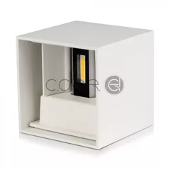 12W LED Lampă de perete albă Cip Bridgelux 3000K Pătrată | V-TAC