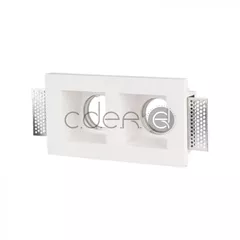 Carcasă pentru spoturi LED GU10 Pătrat Gypsum Alb 2 bucăți | V-TAC