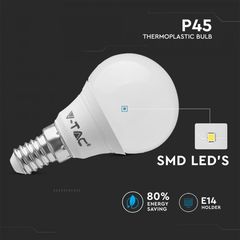 Bec LED - 5.5W Termoplastic E14 P45 Alb rece