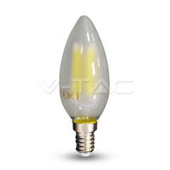 Bec LED - 4W FilamentE14 Mat Tip Lumânare Alb rece