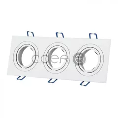 3 x Carcasă albă pentru spoturi LED GU10, Pătrată | V-TAC