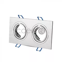 2 x Carcasă pentru spoturi LED GU10, Pătrat, Aluminiu | V-TAC