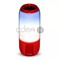 2*3W LED Lampă de masă Boxă USB & TF Slot de Card Slot Roșu | V-TAC
