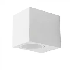 Lampă de perete pătrată corp alb cu iluminare 1 Way IP44 | V-TAC