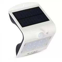Lampă solară LED 1.5W, alb natural, corp alb | V-TAC
